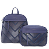 YD-7845 - Chevron Two Tone Backpack & Shoulder Bag - 2 Bag Set - SALE